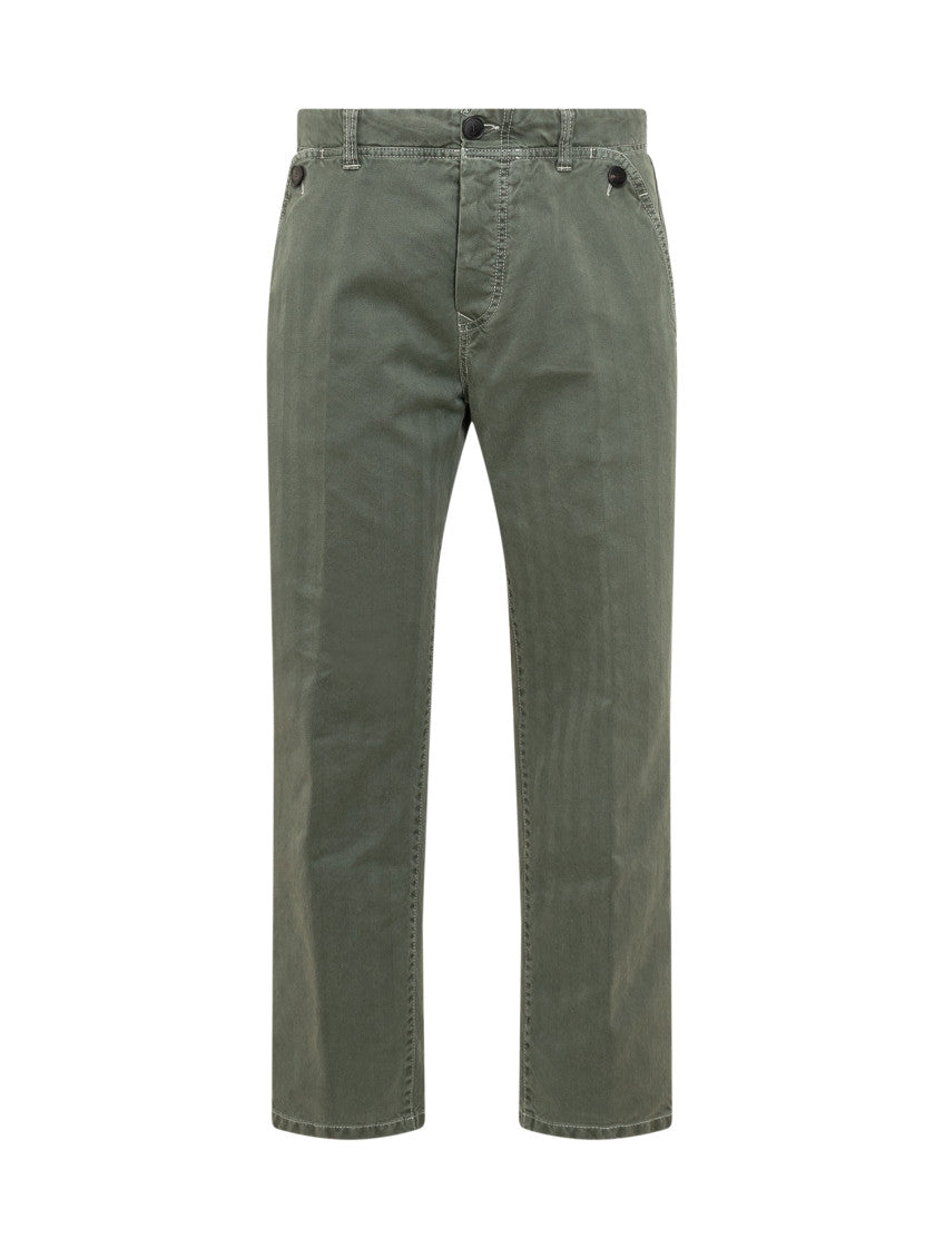 Green Straight Chino Trousers 1