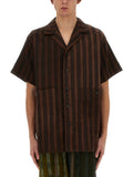 Brown Loose Striped Shirt 1