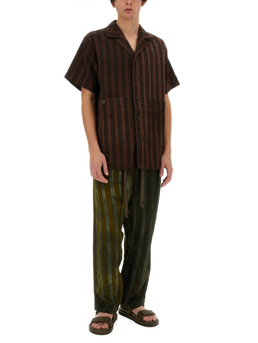Brown Loose Striped Shirt 2