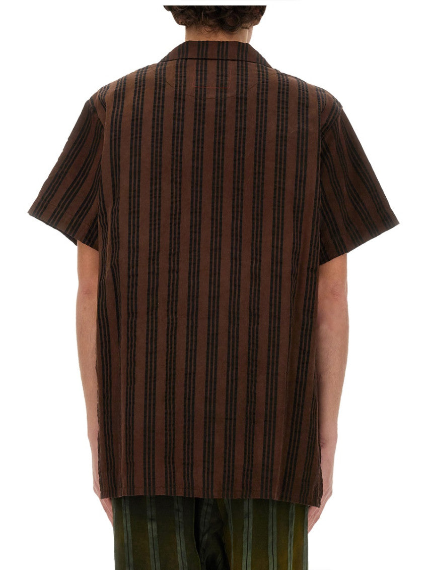 Brown Loose Striped Shirt 3