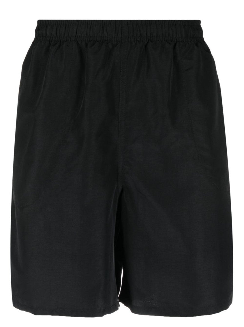Black Solid Swim Shorts 1