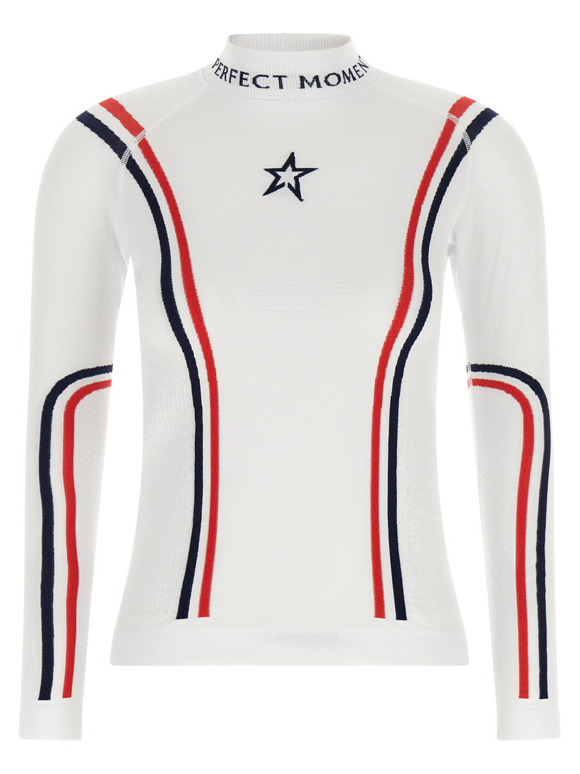 White Stripes Mock Collar Sweater 1
