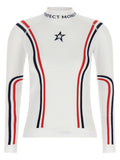 White Stripes Mock Collar Sweater 1
