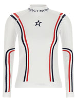 White Stripes Mock Collar Sweater 1