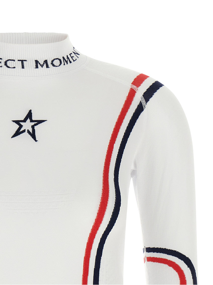 White Stripes Mock Collar Sweater 3