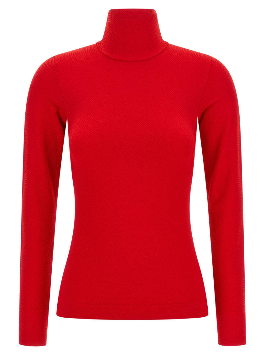 Red Knitted Turtle Neck Sweater 1