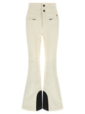White Flared Flat Front Pants 1