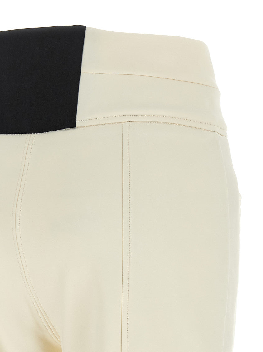 White Flared Flat Front Pants 4