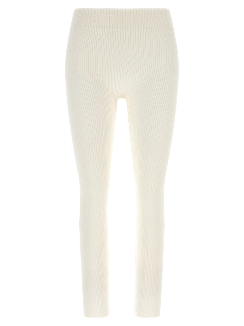 White Lyocell Textured Leggings 1