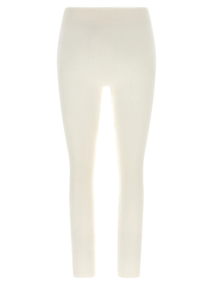 White Lyocell Textured Leggings 2