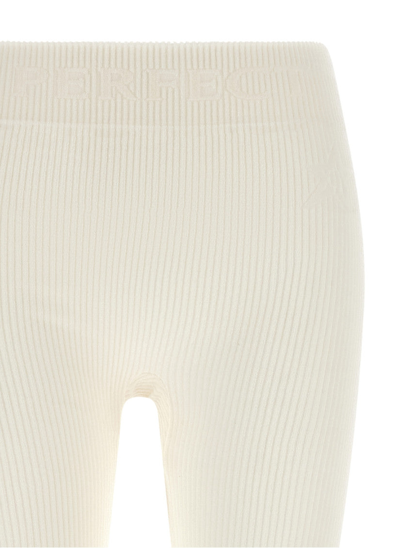 White Lyocell Textured Leggings 3
