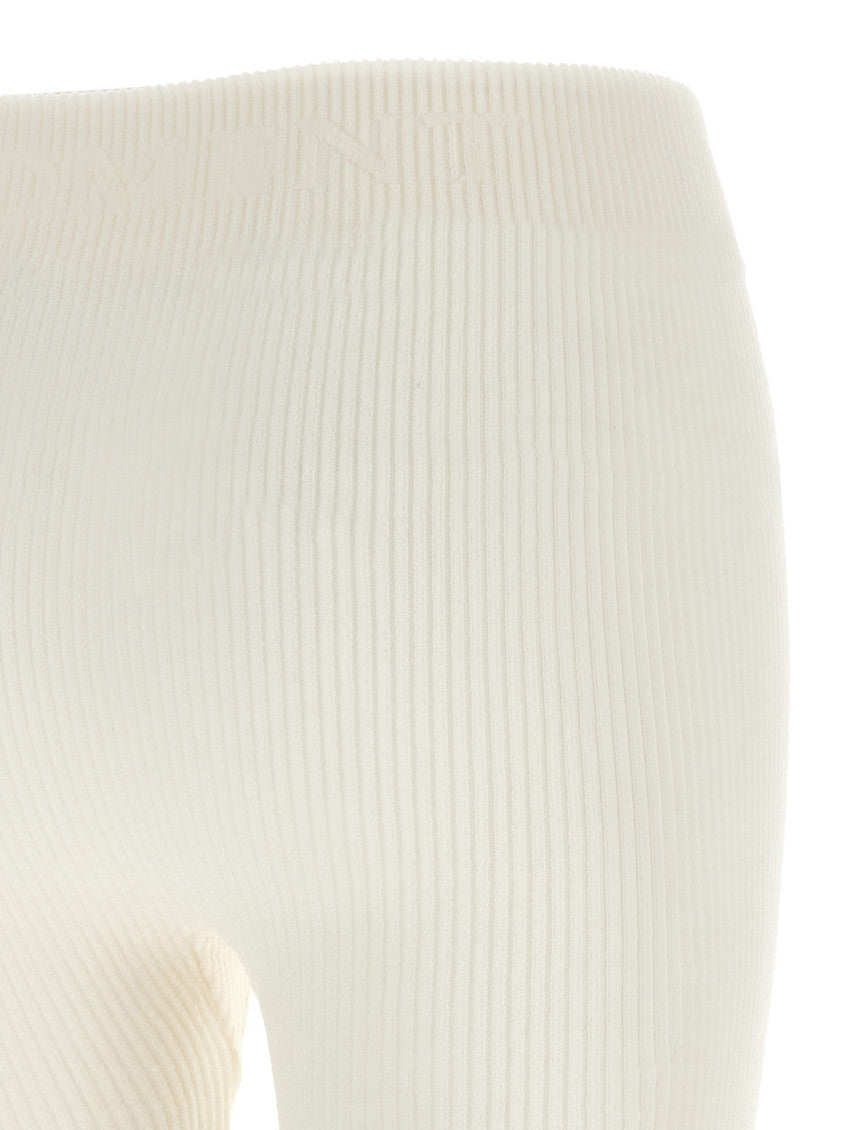 White Lyocell Textured Leggings 4