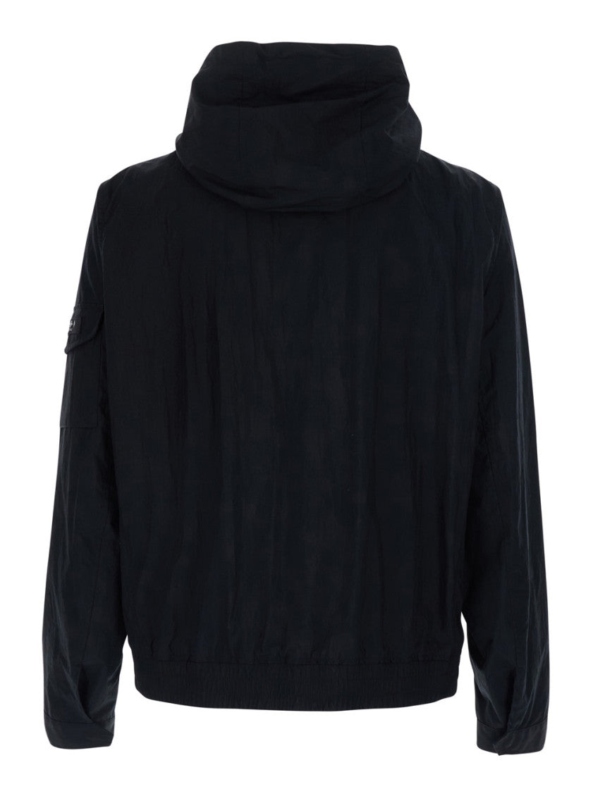 Black Solid Hood Jacket 2