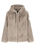 Beige Textured Hood Jacket 1