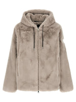 Beige Textured Hood Jacket 1