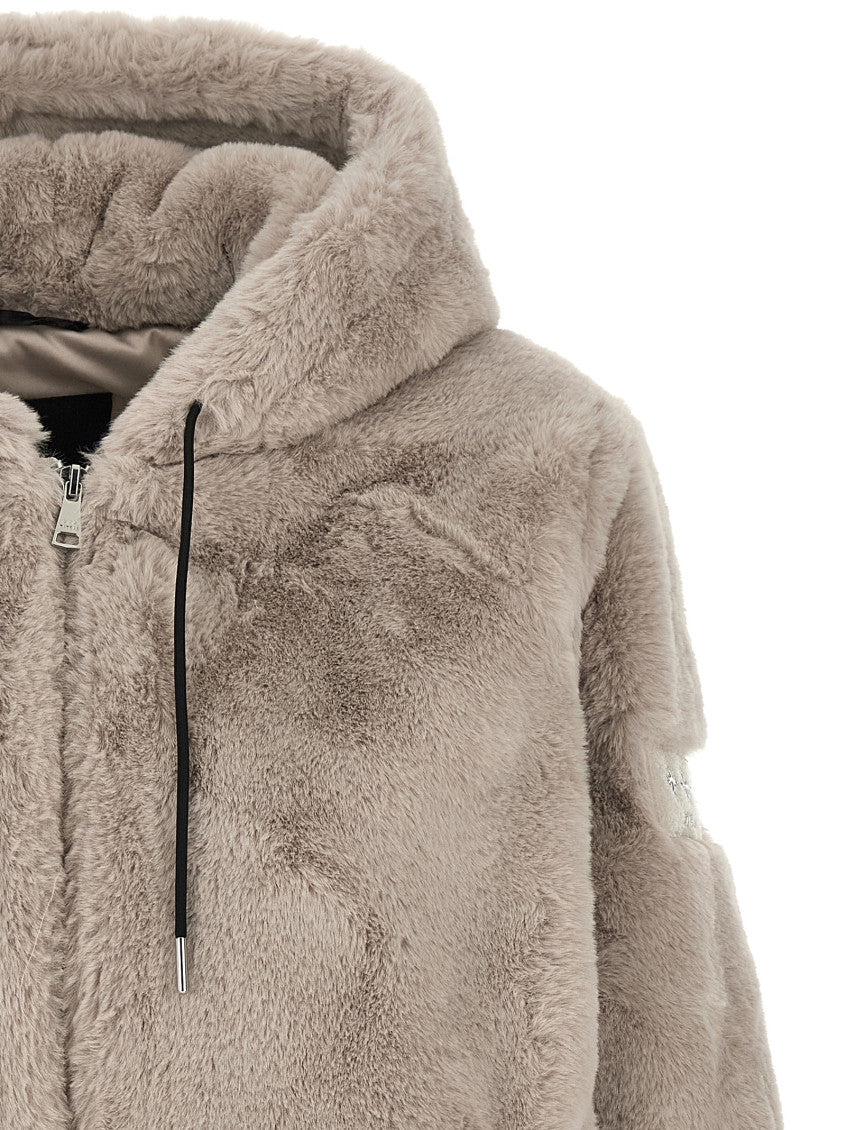 Beige Textured Hood Jacket 3