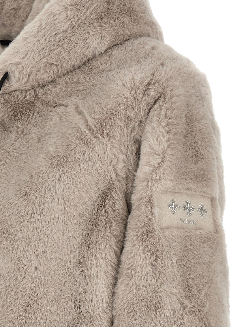 Beige Textured Hood Jacket 4