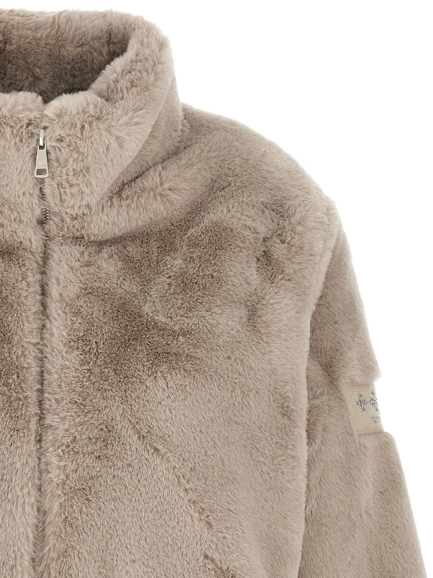 Beige Mock Collar Jacket 2