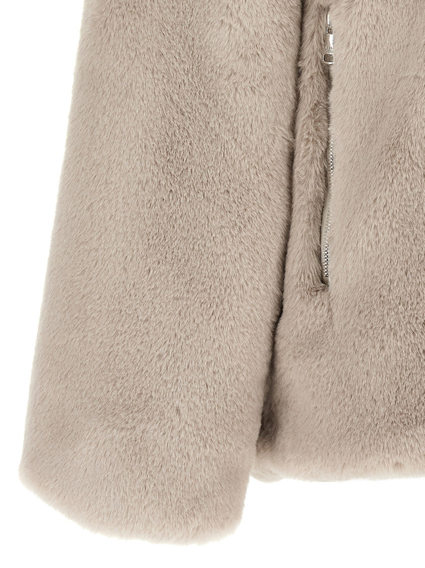 Beige Mock Collar Jacket 4