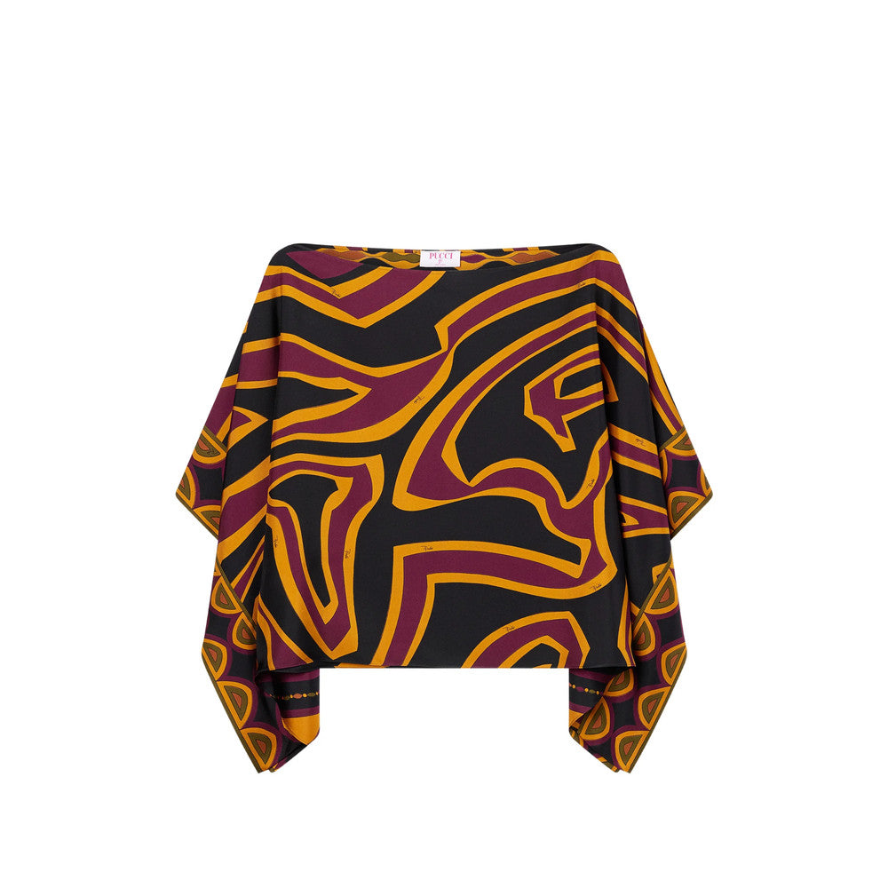 Multicolor Abstract Boat Neck Top 1