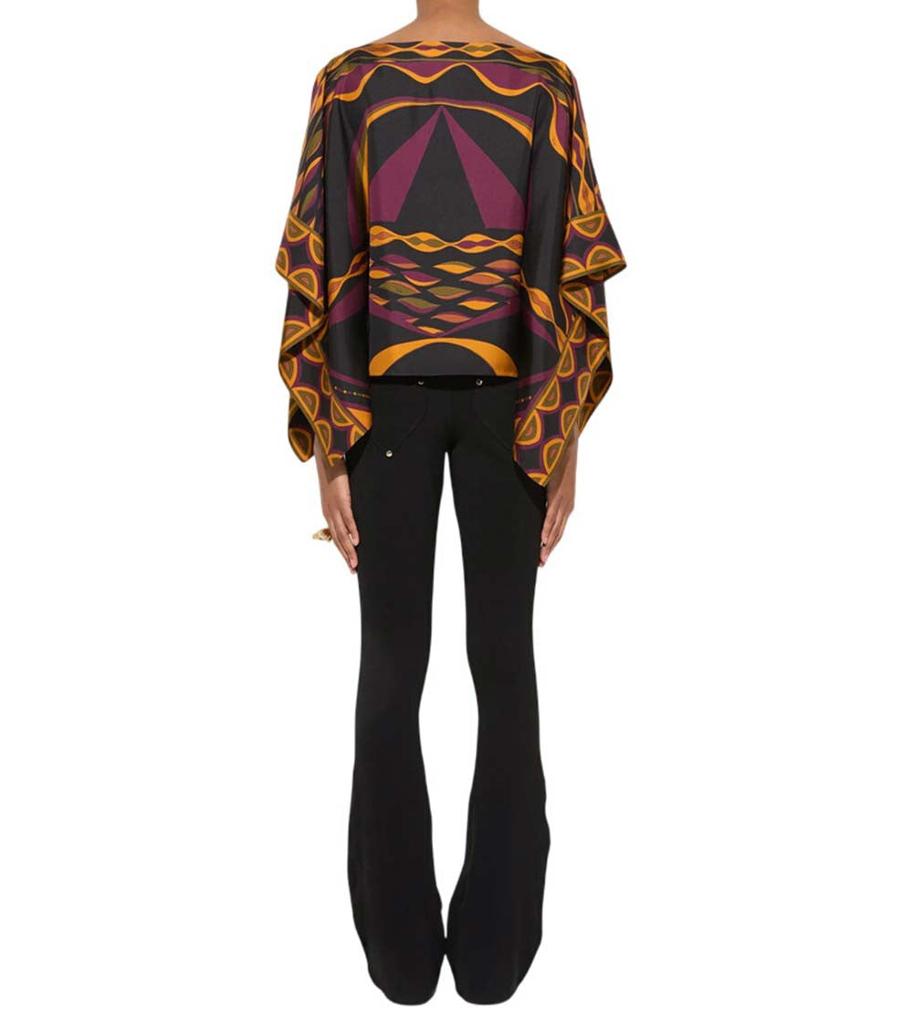 Multicolor Abstract Boat Neck Top 2