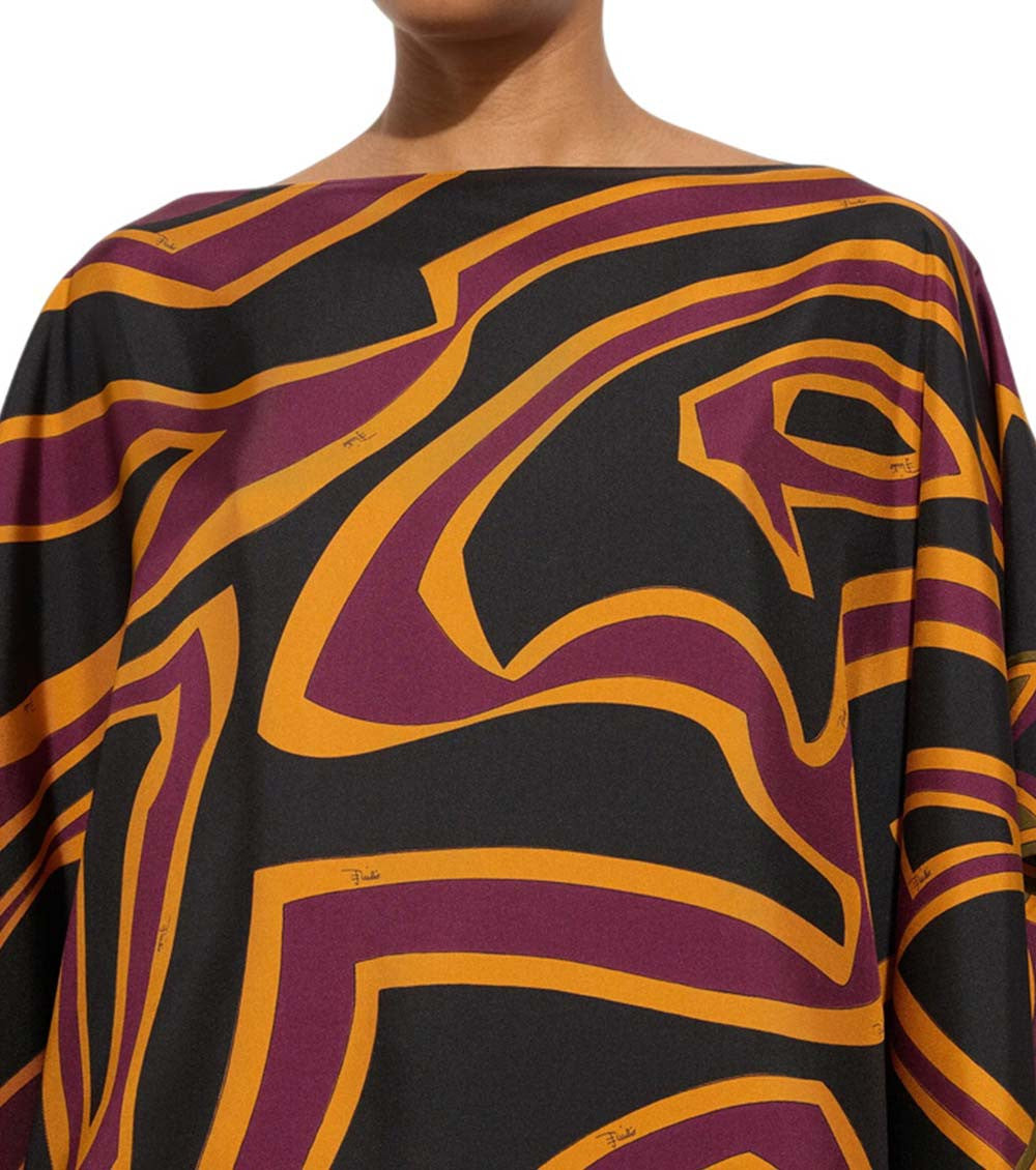 Multicolor Abstract Boat Neck Top 3