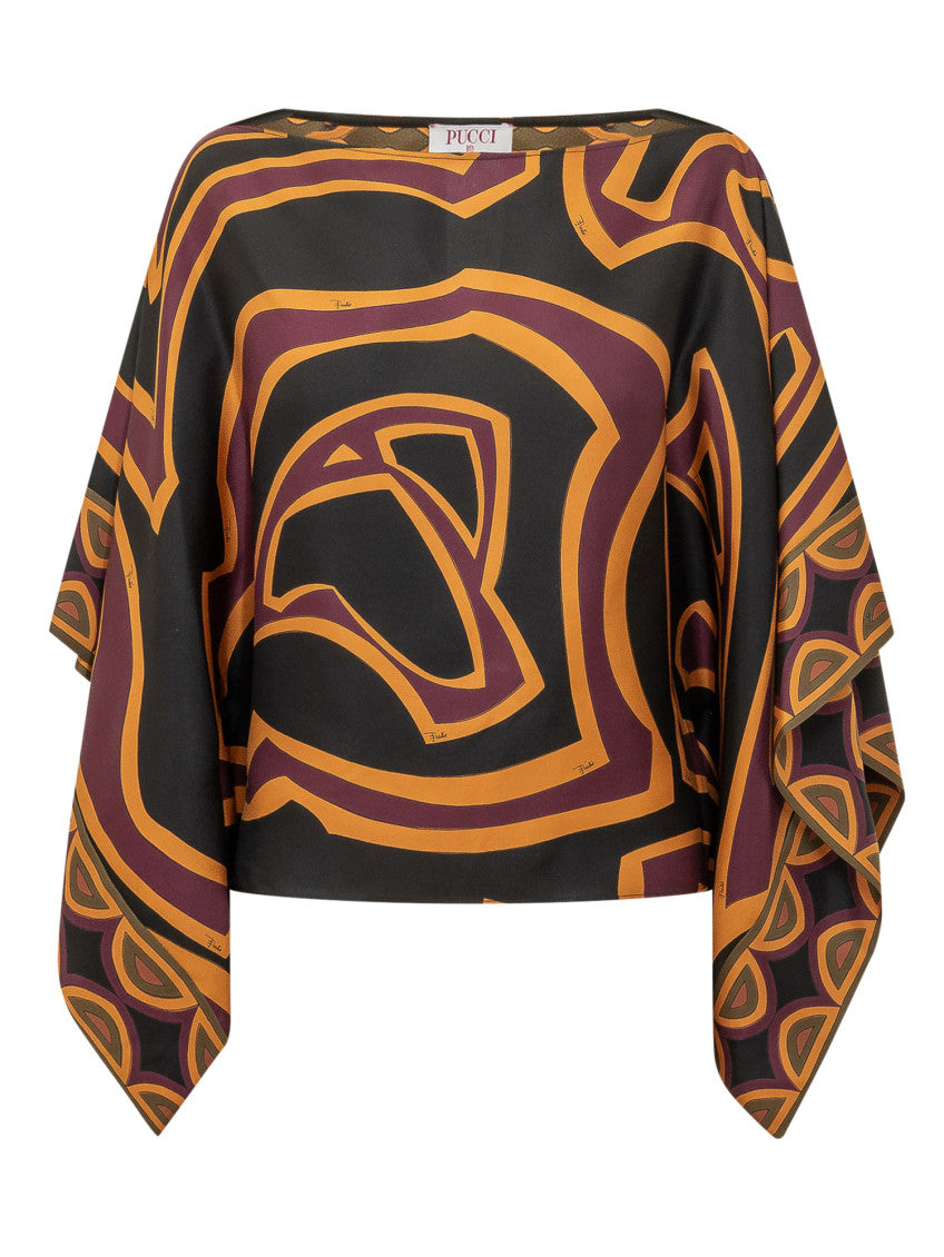 Multicolor Abstract Boat Neck Top 1