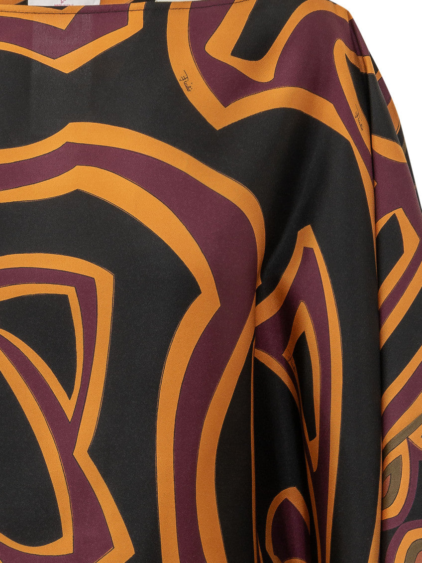 Multicolor Abstract Boat Neck Top 4