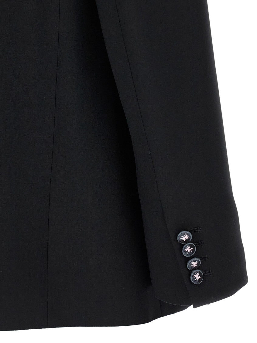 Black Solid Shawl Lapel Blazer 4