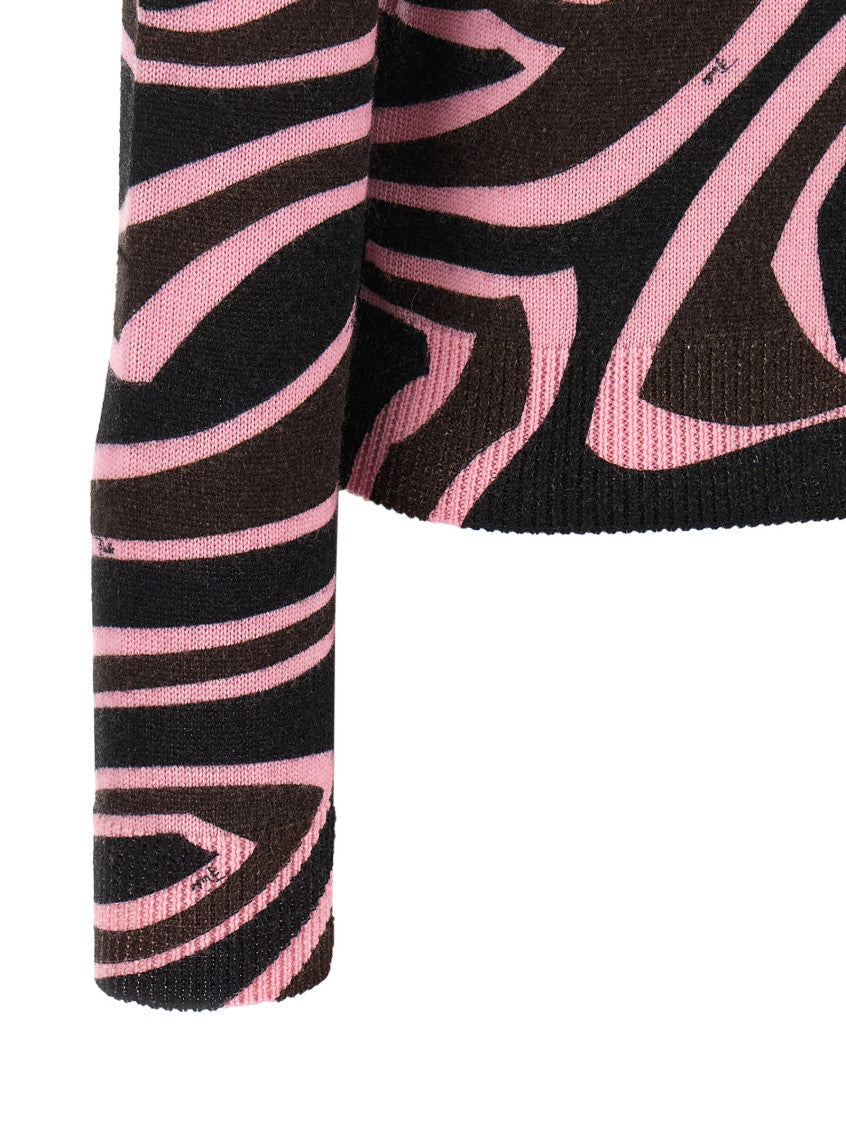 Multicolor Abstract Mock Collar Sweater 4
