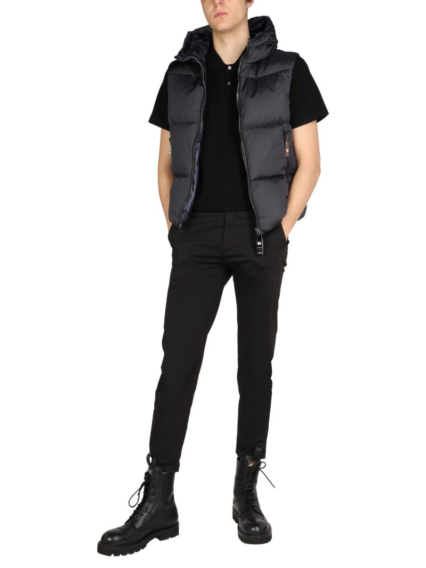 Black Hood Vest Jacket 2