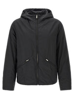 Black Solid Hood Jacket 1