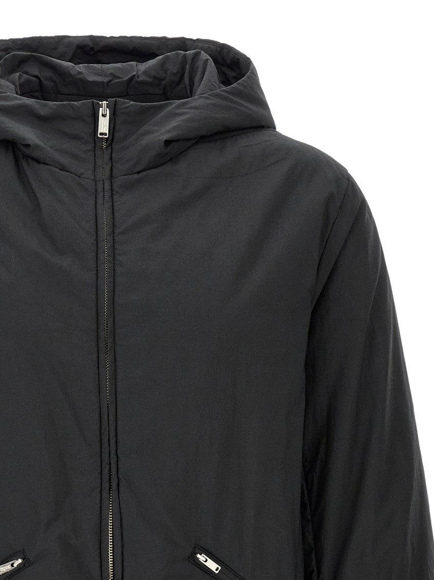 Black Solid Hood Jacket 3