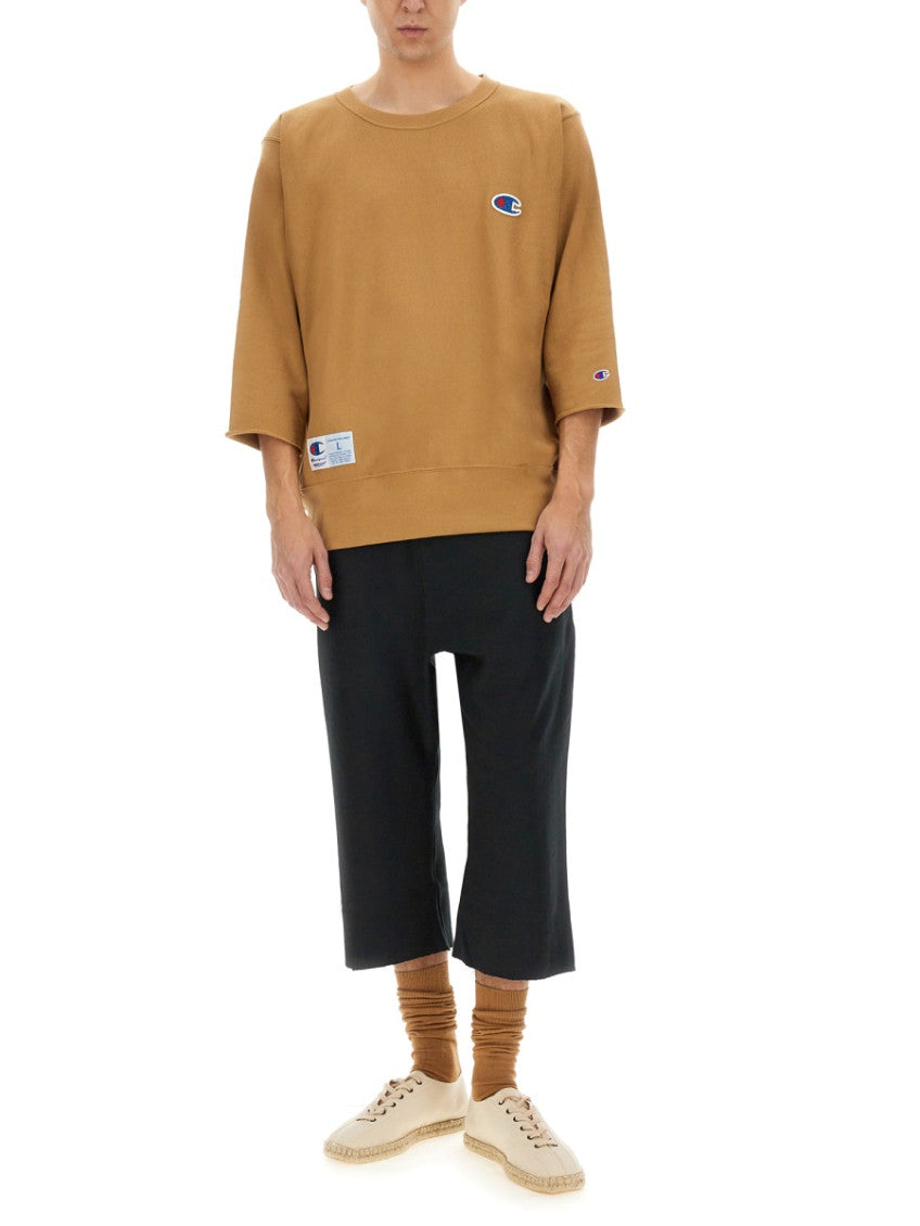 Beige Round Neck Sweatshirt 4