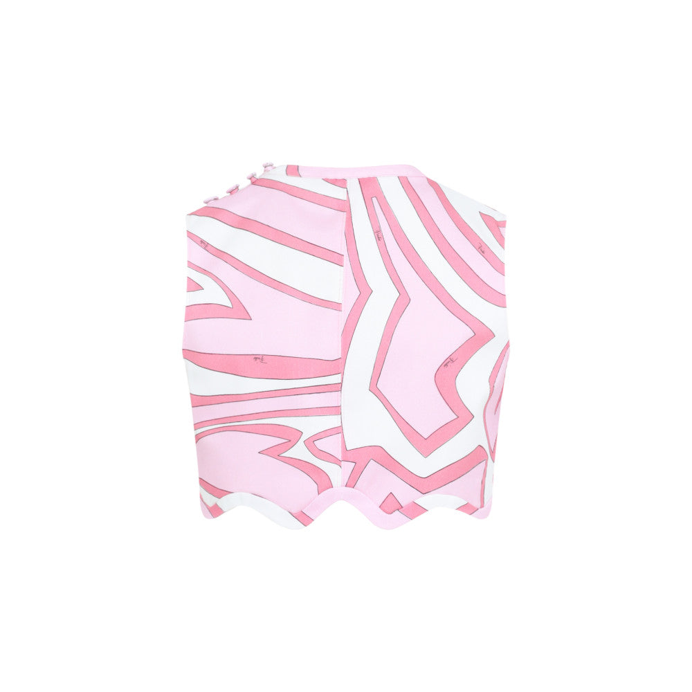 Pink Abstract Round Neck Top 1