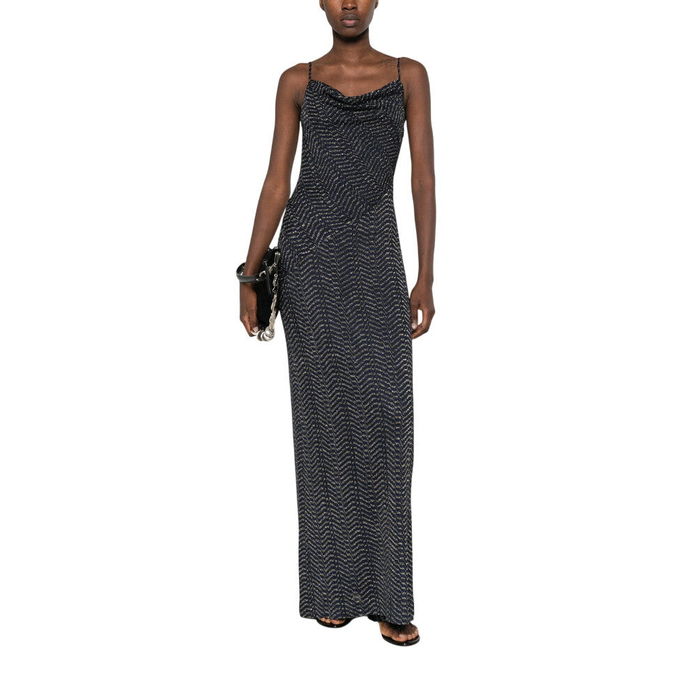 Dark Blue Scoop Neck Maxi Dress 1