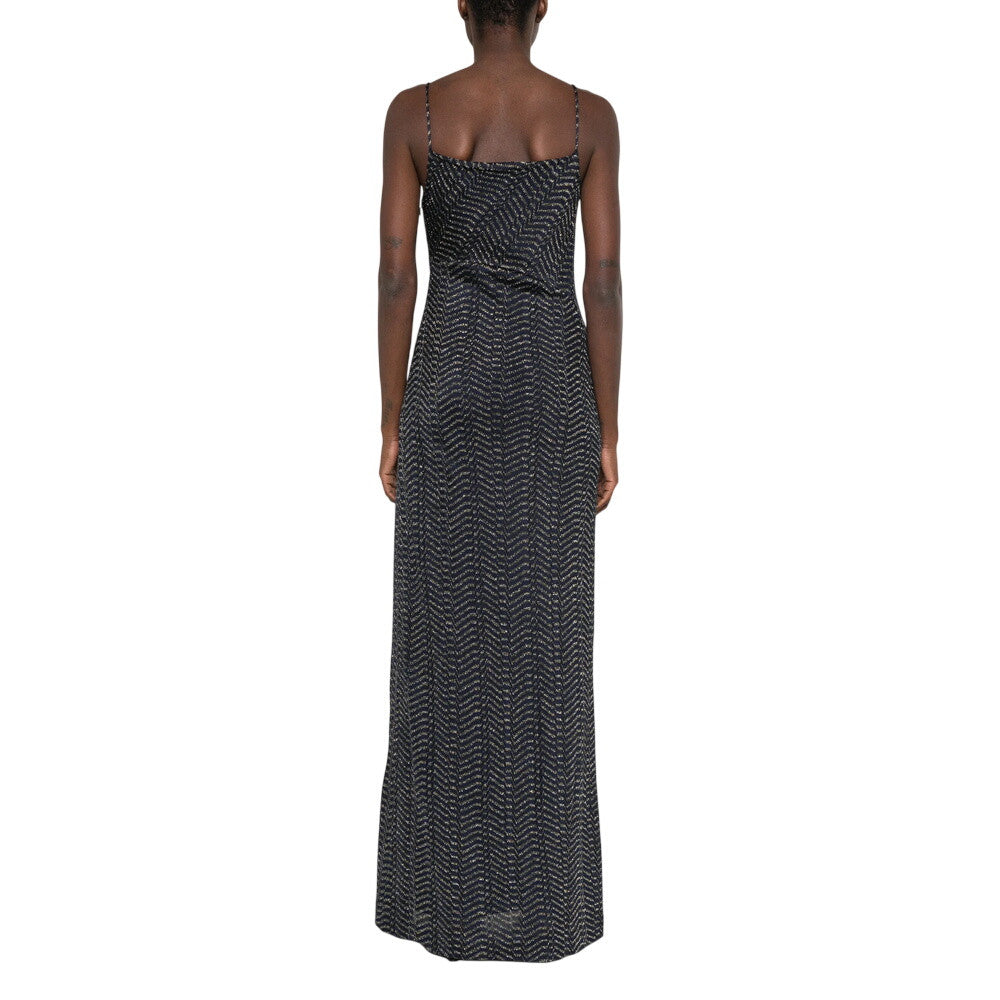 Dark Blue Scoop Neck Maxi Dress 2