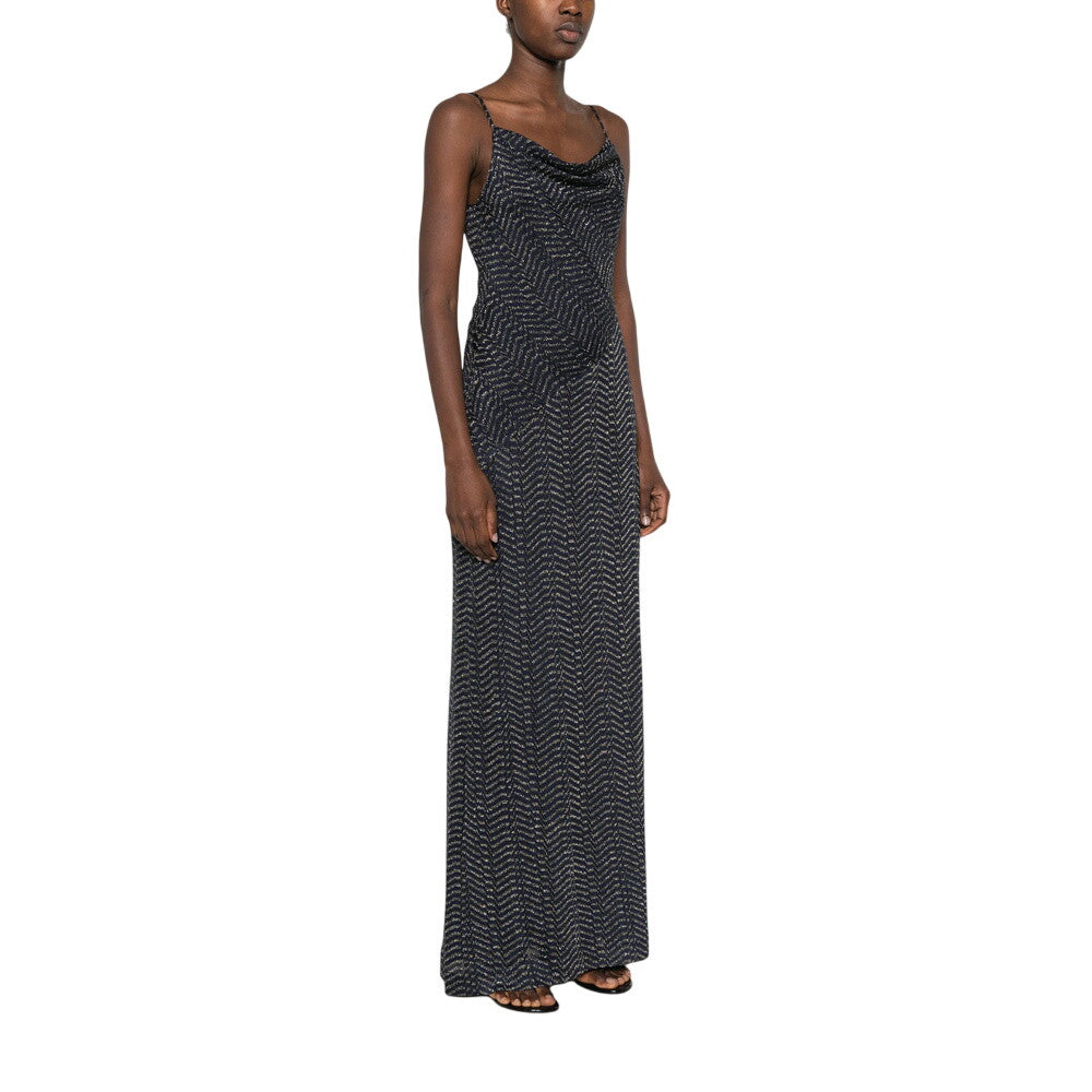 Dark Blue Scoop Neck Maxi Dress 3