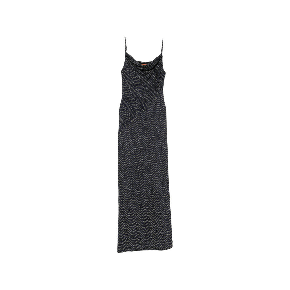 Dark Blue Scoop Neck Maxi Dress 4