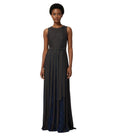 Grey Crew Neck Long Dress 1