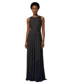 Grey Crew Neck Long Dress 1