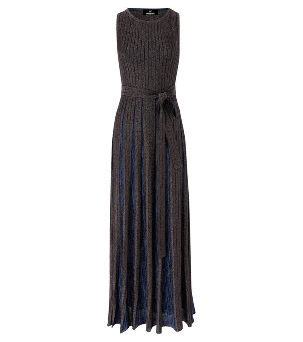 Grey Crew Neck Long Dress 3