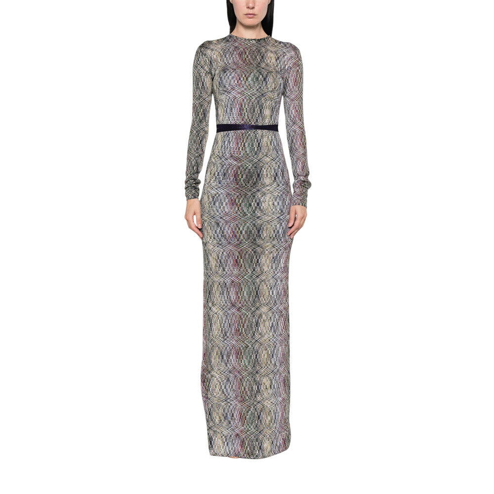 Grey Crew Neck Maxi Dress 1