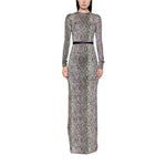 Grey Crew Neck Maxi Dress 1