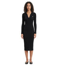 Black Shirt Collar Midi Dress 1