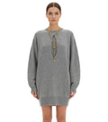 Grey Crew Neck Mini Dress 1