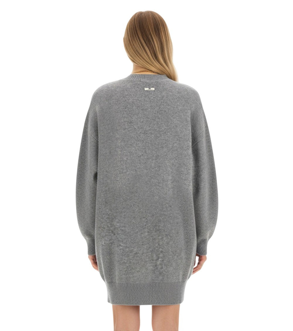 Grey Crew Neck Mini Dress 2