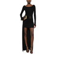 Black Boat Neck Mini Dress 1