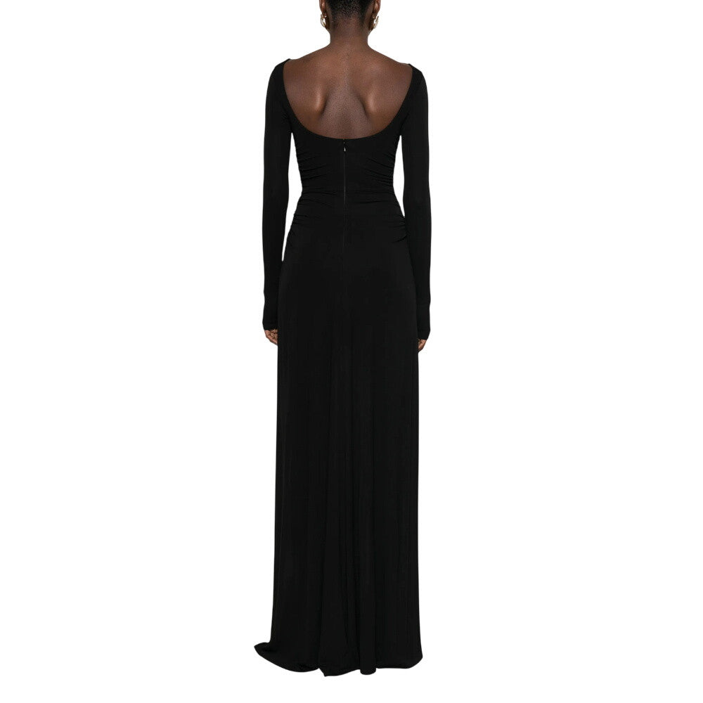 Black Boat Neck Mini Dress 2