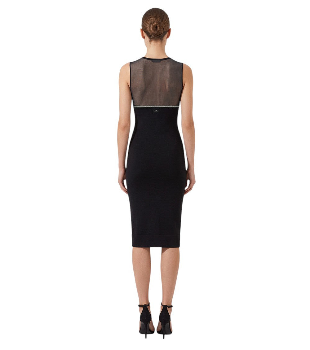 Black Round Neck Midi Dress 2
